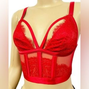 Victoria’s Secret SEXY RED lace corset top NEW unworn without tags! rare item!